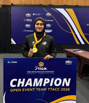 Mahasiswi Udinus Cindy Marcella Raih Juara I Tenis Meja ASEAN Club Championship 2026